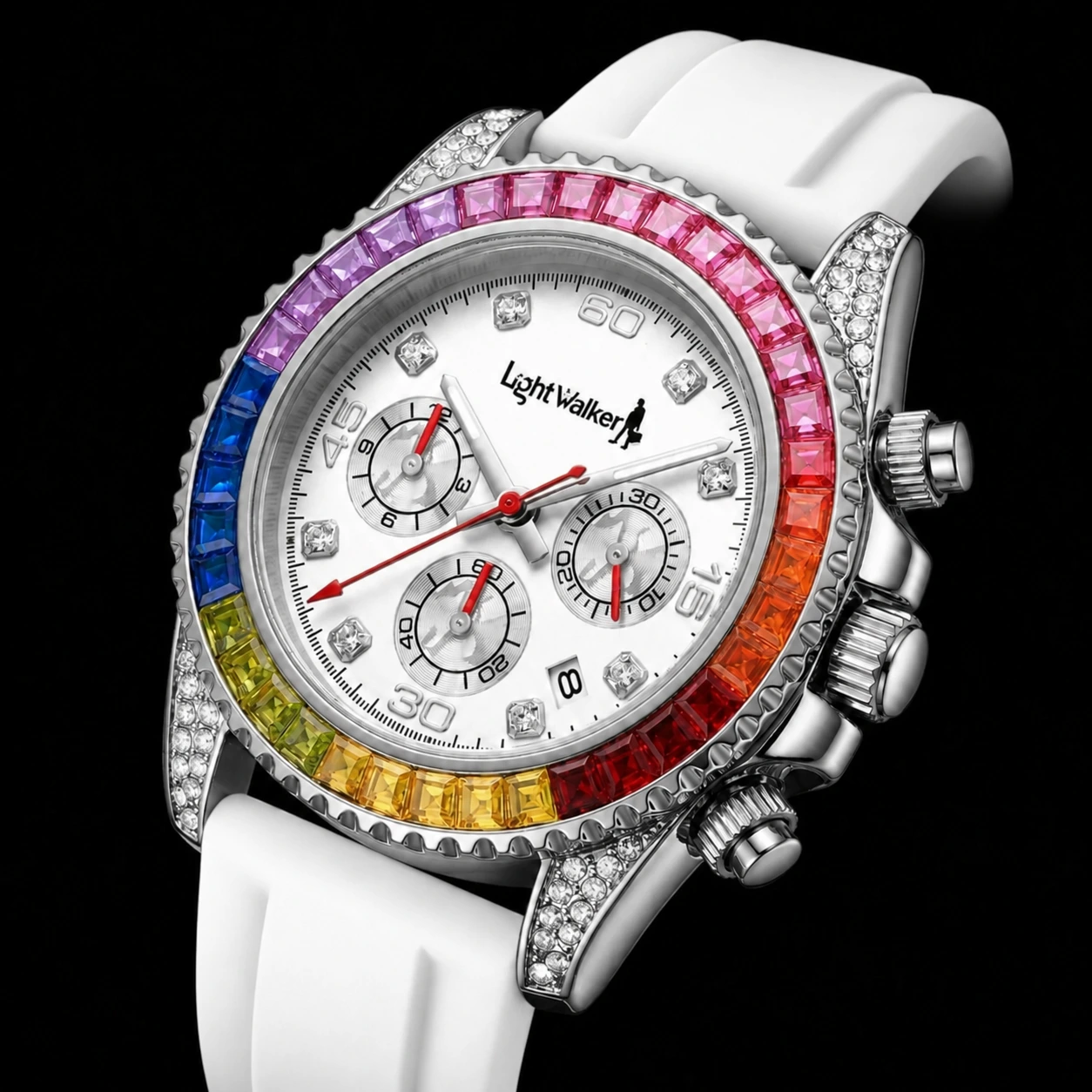 Spectrum Chrono with white silicone strap